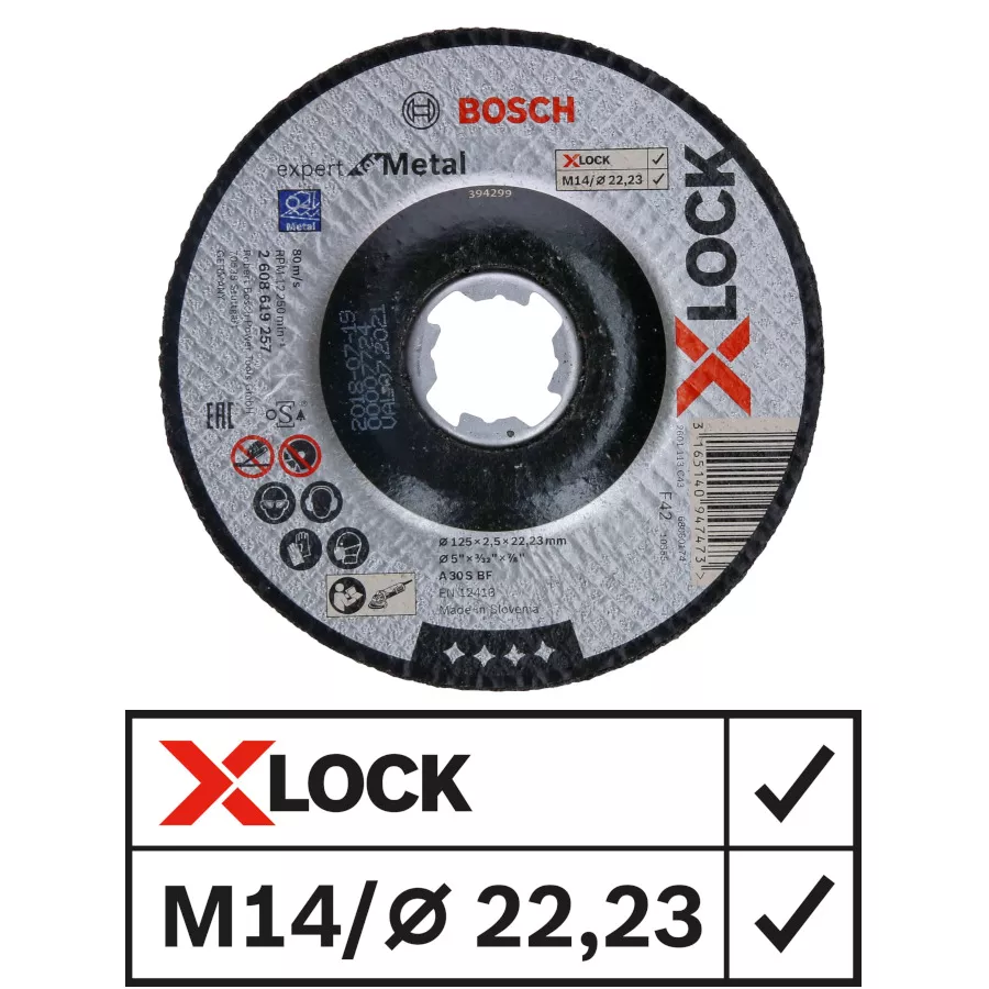 disque à tronçonner XLock Expert for Metal 125 moyeu déporté